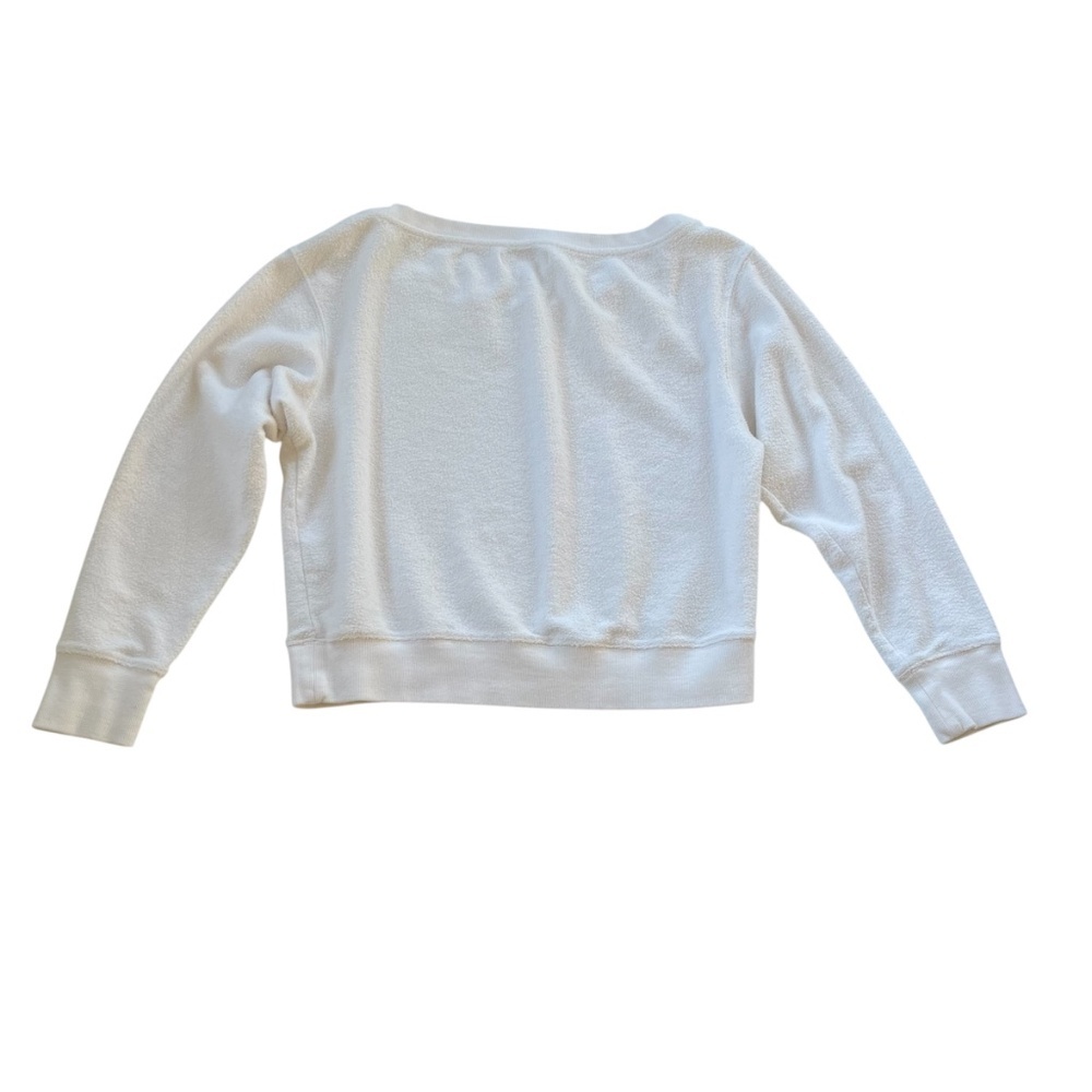 Spiritual Gangster Off The Shoulder Terry Cloth Sweatshirt Sz M White Athleisure - Picture 2 of 9